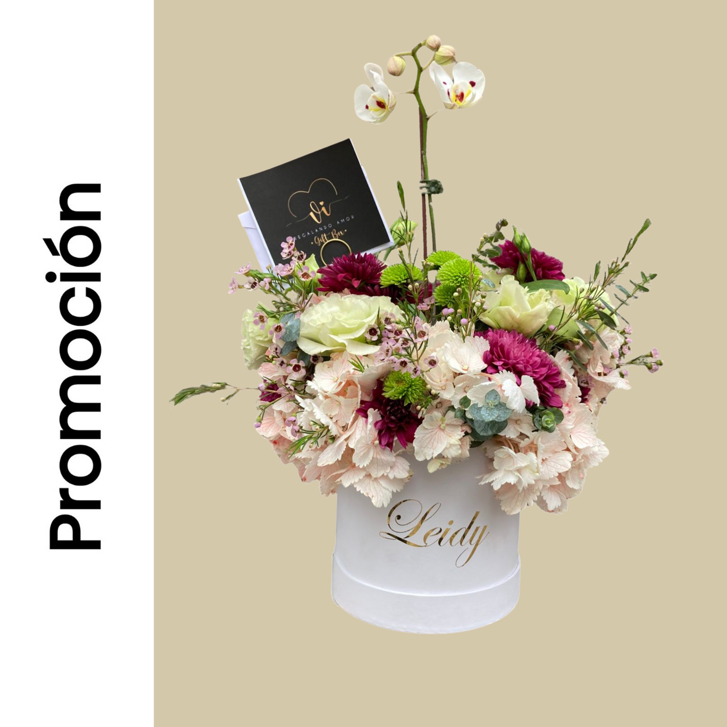 Box Anahi floral con mini orquidea