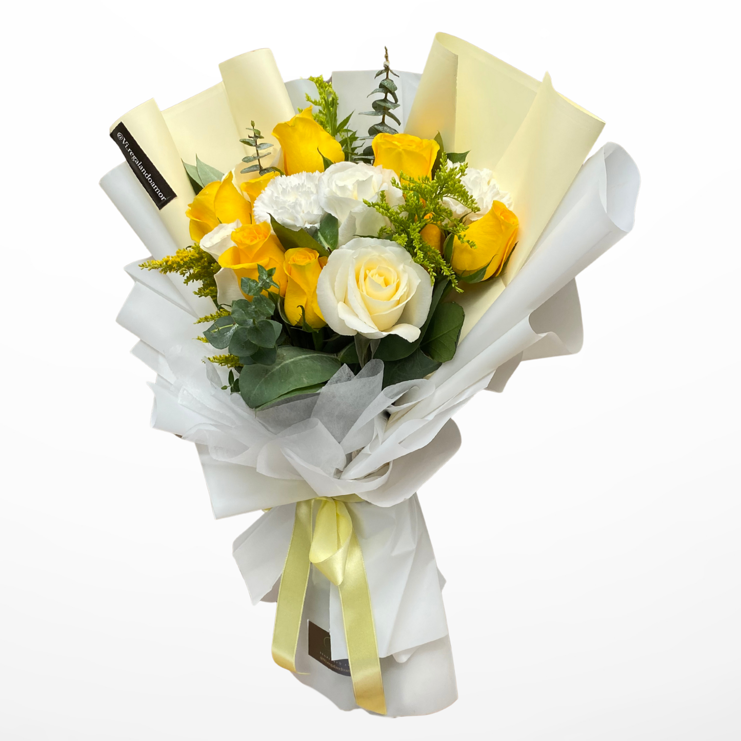 Ramo Chloe – 12 Rosas Amarillas y Blancas - Flores amarillas