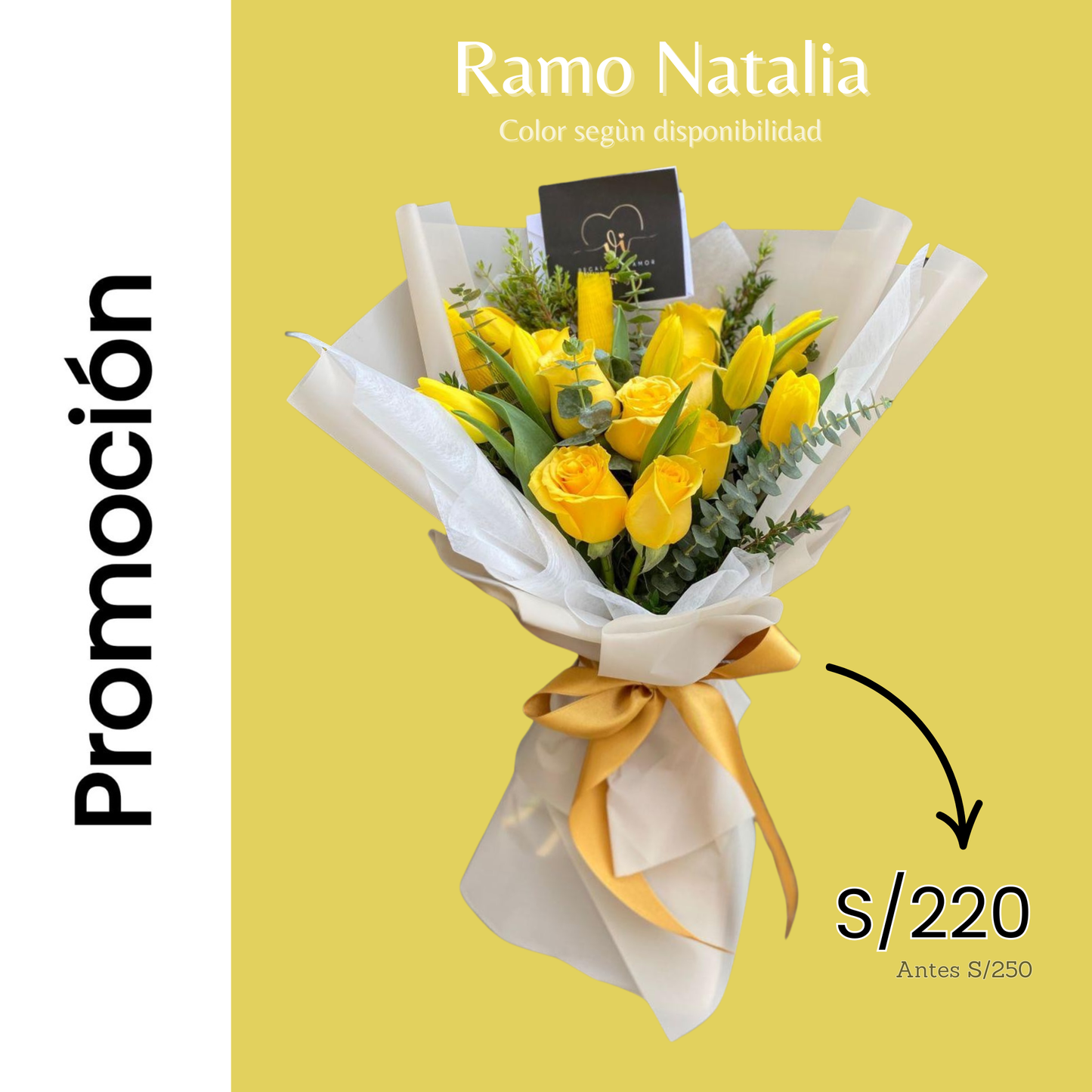Ramo natalia - Rosas y tulipanes