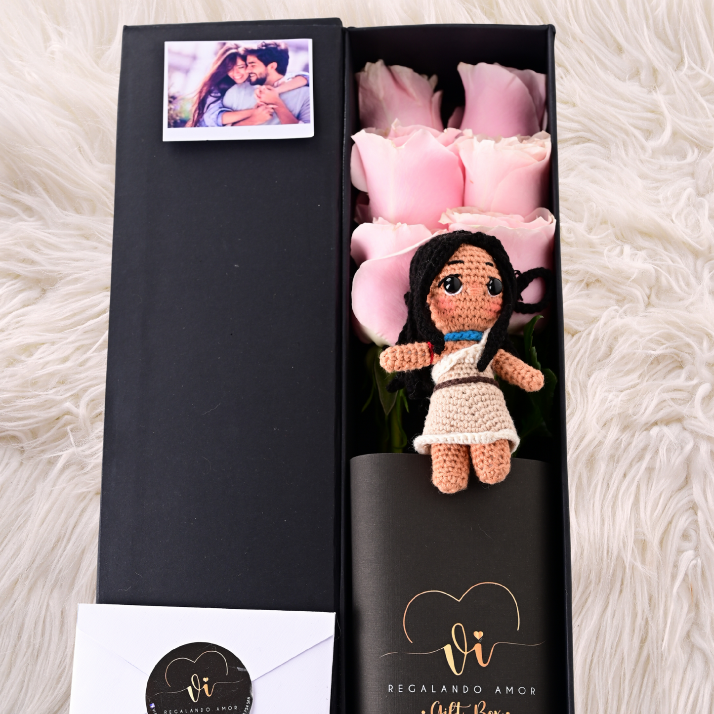 Box Luxury Rosas Pink Mundial + Pocahontas