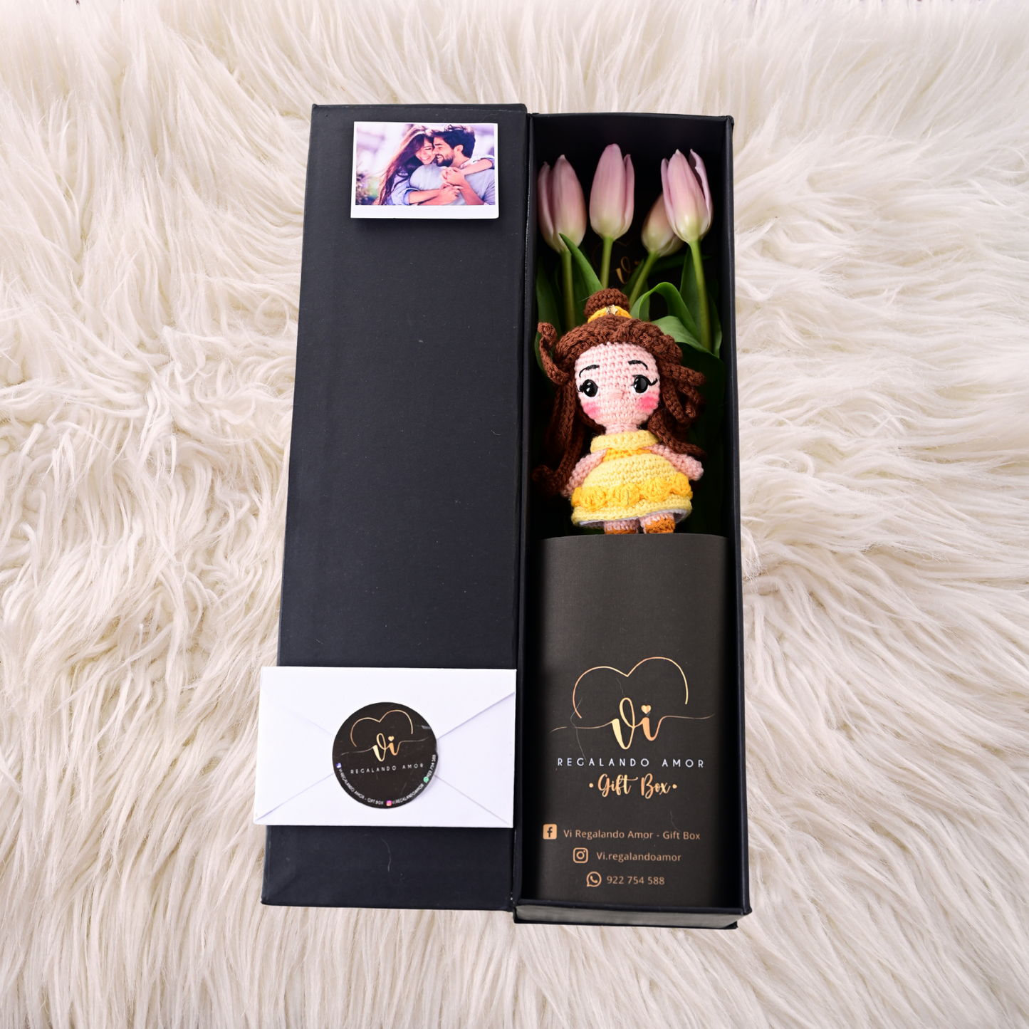 Box Luxury Tulipanes Rosados + Bella