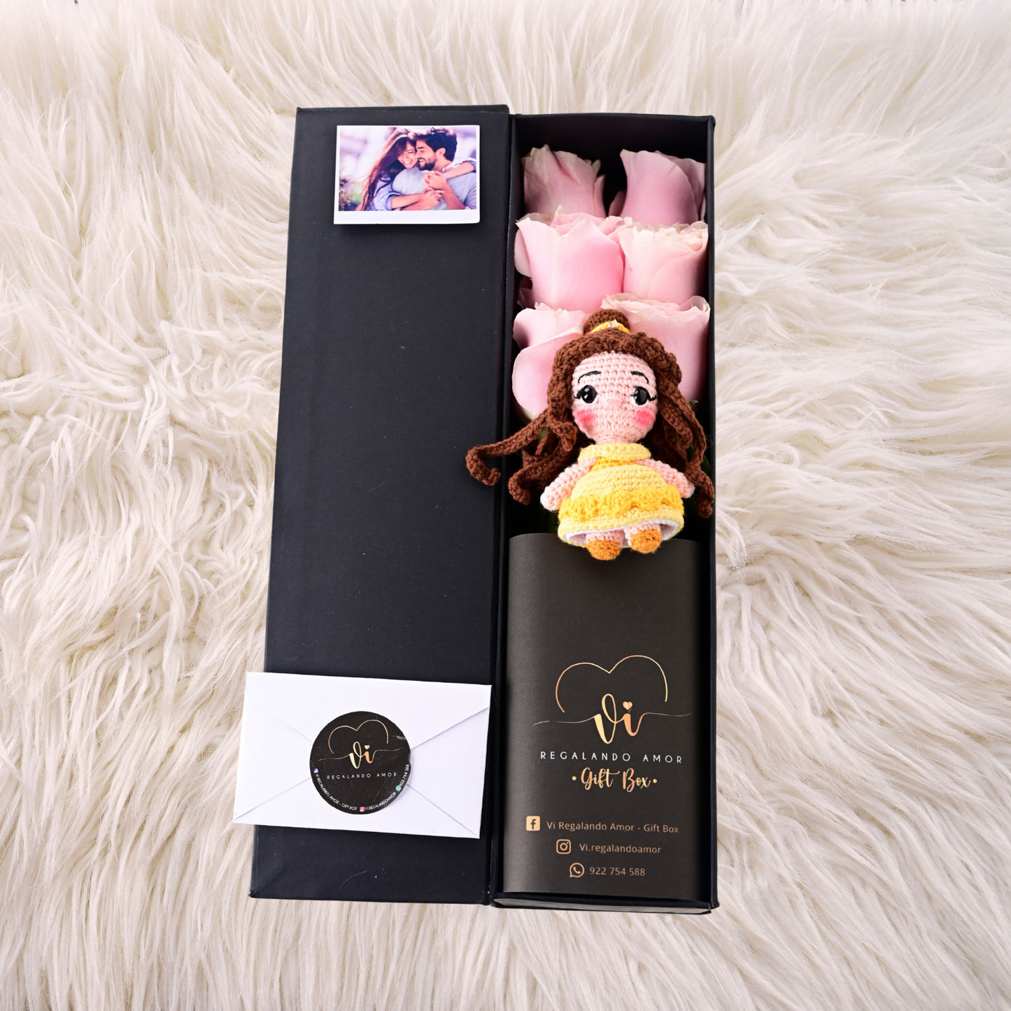 Box Luxury Rosas Pink Mundial + Bella