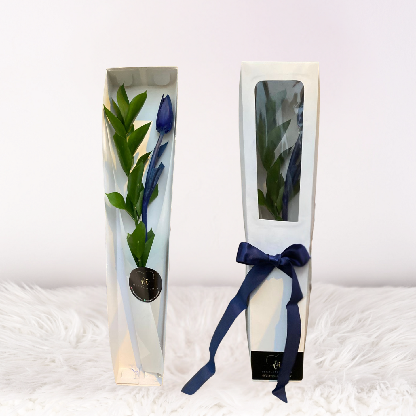 Caja de 1 Tulipán Azul - Flores azules