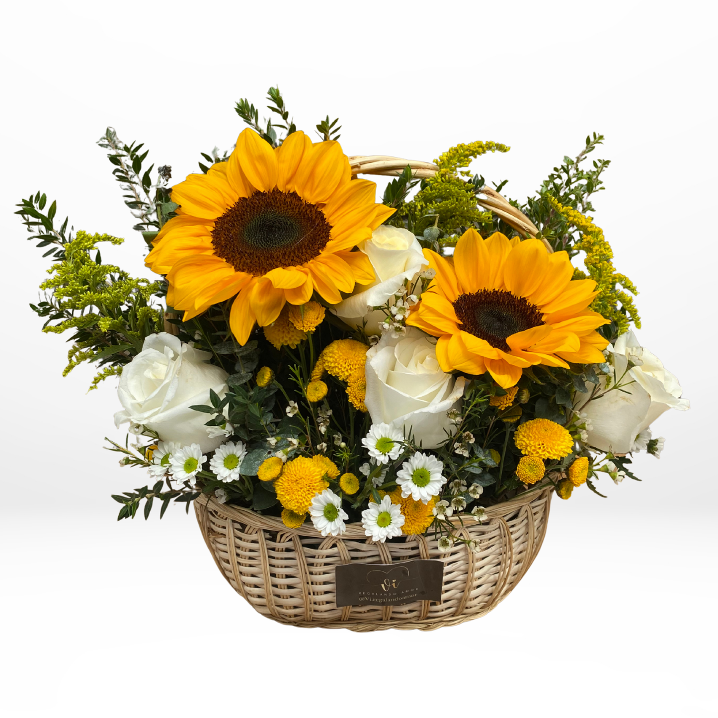Canasta Samira – Girasoles - Flores amarillas