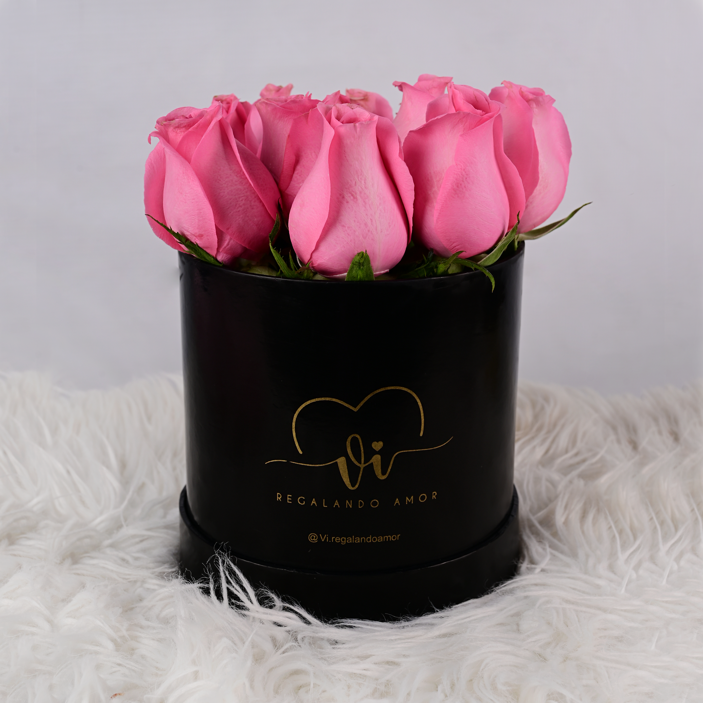 Box Clasico 12 rosas Rosadas