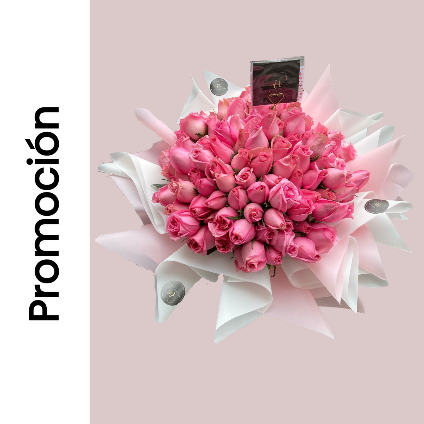 Ramo de 100 rosas rosadas