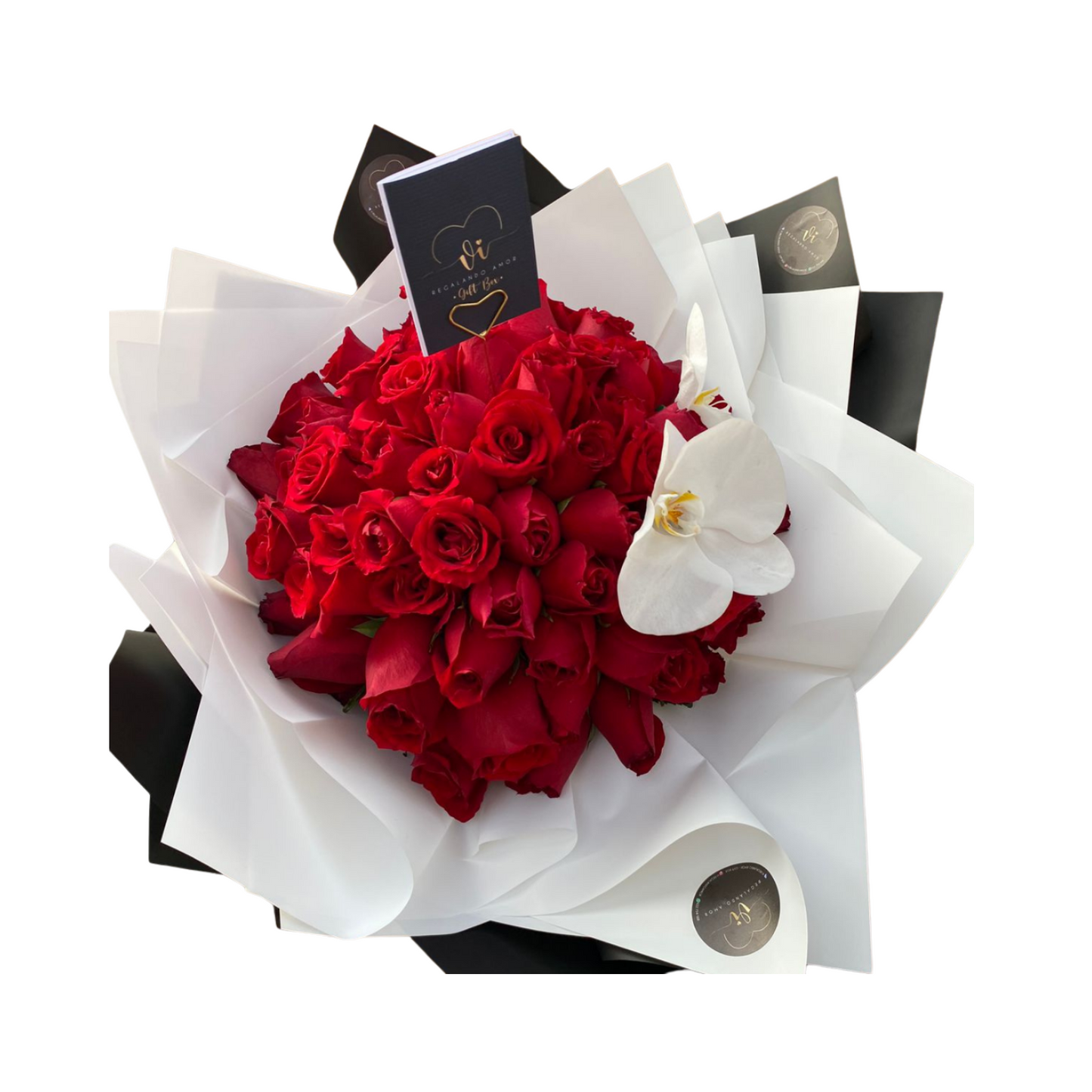 Ramo de 80 rosas + orquideas