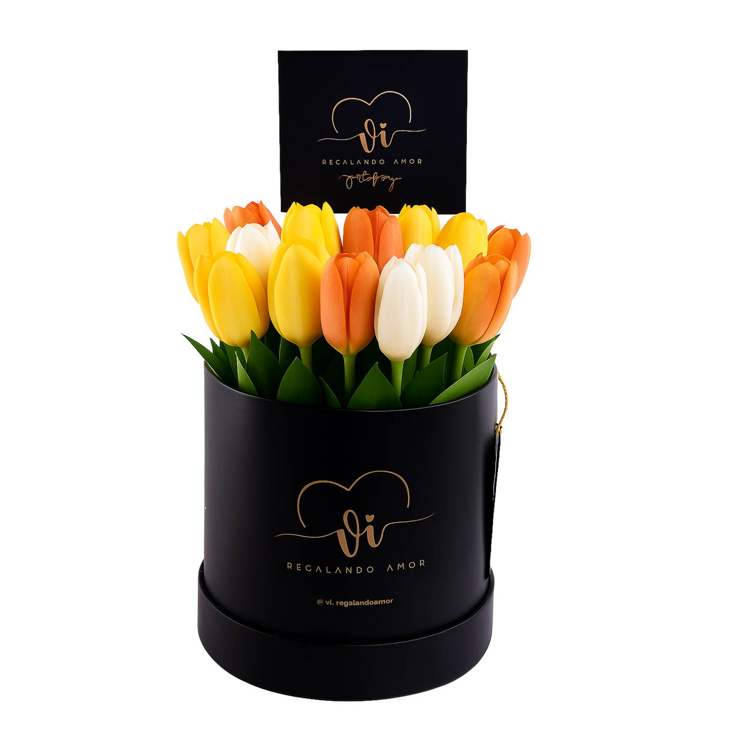 Box de 25 Tulipanes Amarillos -Flores amarillas - Arreglo floral