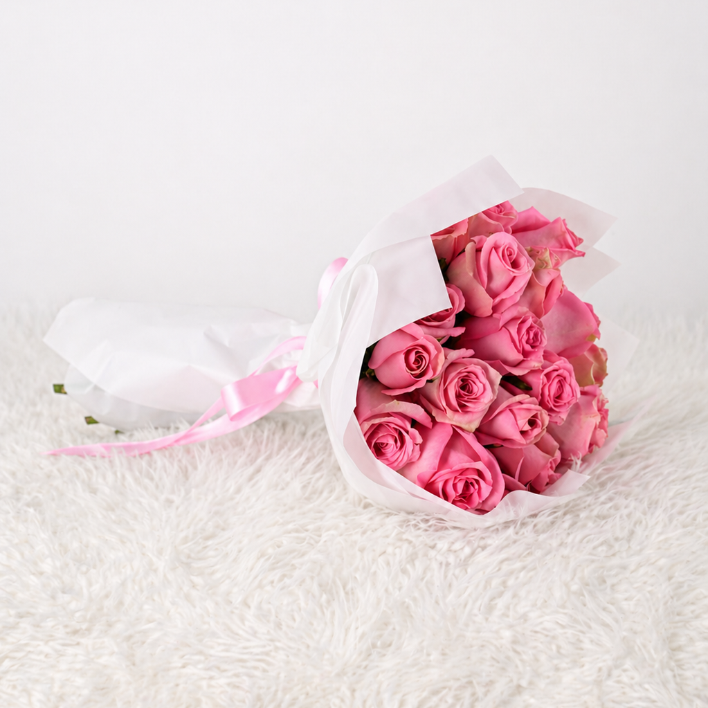 Ramo Clásico de 24 Rosas Rosadas