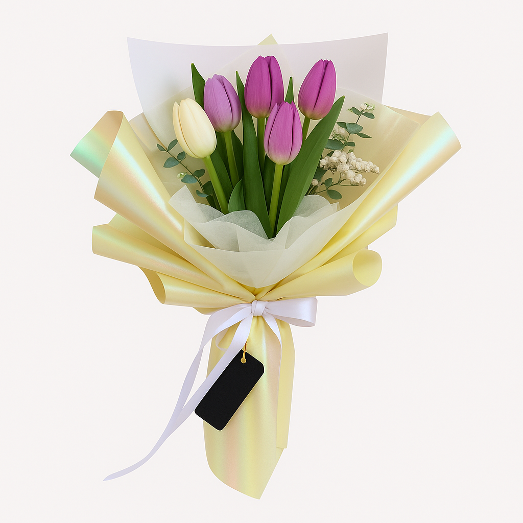 Ramo Coral – Tulipanes con Frase Personalizada