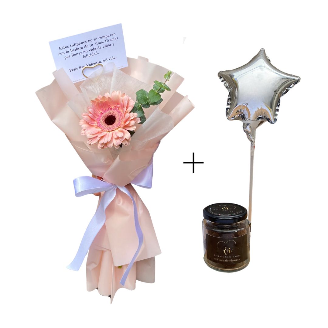 Love Duo Gerbera - Brownie + gerbera