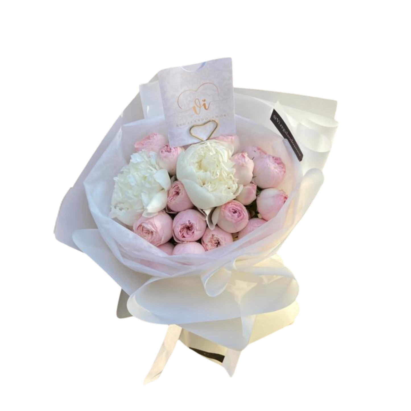 Ramo dorotea -peonias y rosas inglesas