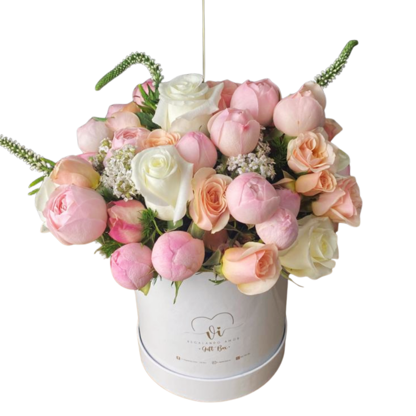Box Sophia - Rosas Inglesias con mini rosas - Peonias