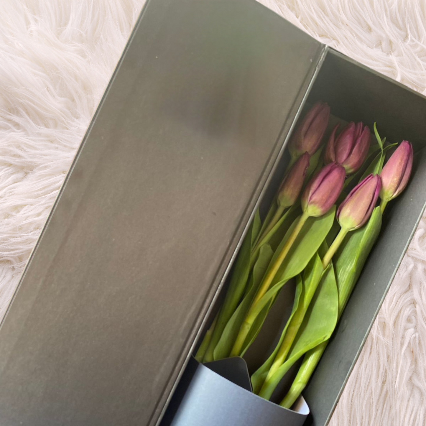 Box Luxury Tulipanes Morados