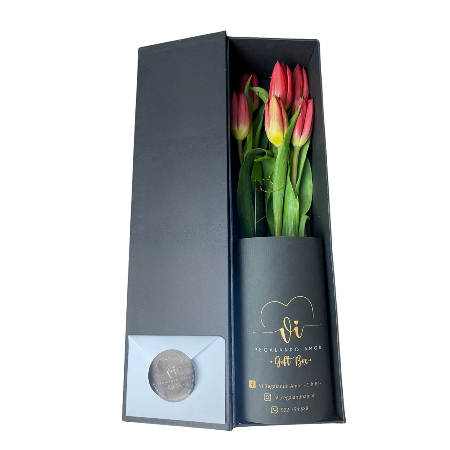 Box Luxury Tulipanes Rojos