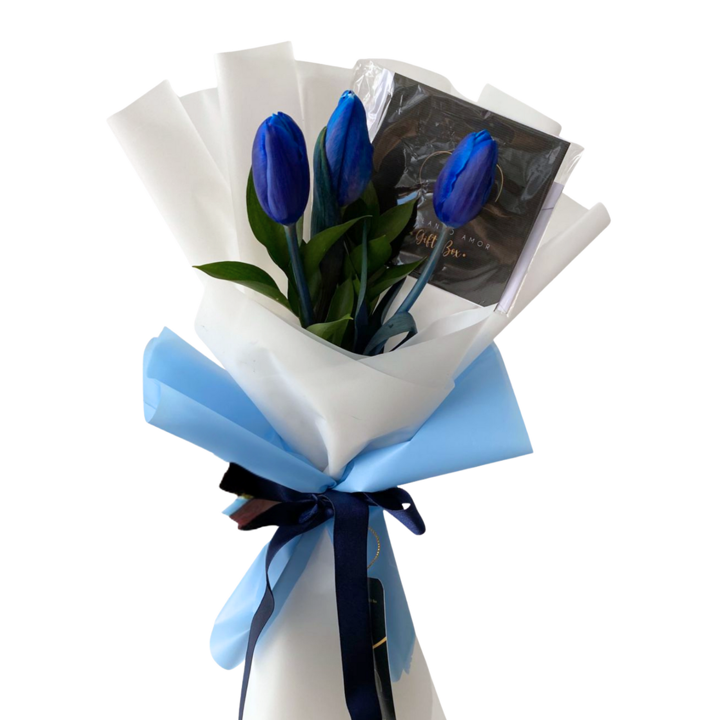 Mini Ramo de 3 Tulipanes Azules