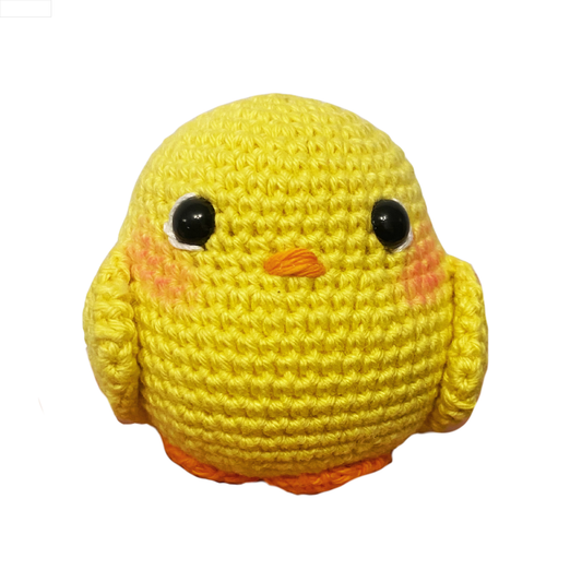 Pollitos tejidos - Peluche flores amarillas