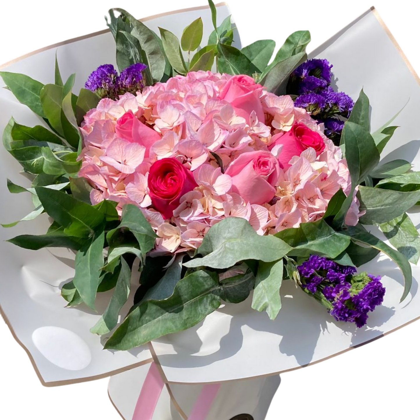 Ramo Abril Hortencias y Rosas Rosadas