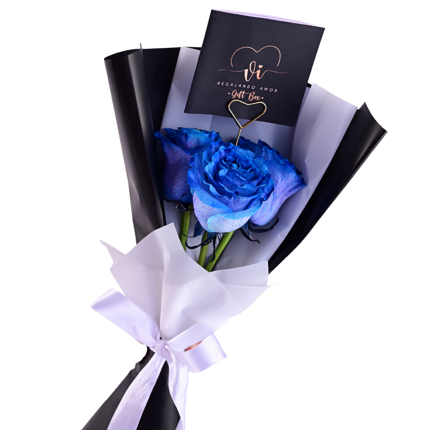Ramo 3 rosas azules