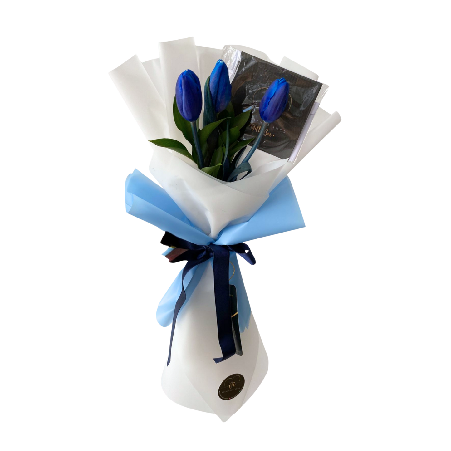 Mini Ramo de 3 Tulipanes Azules