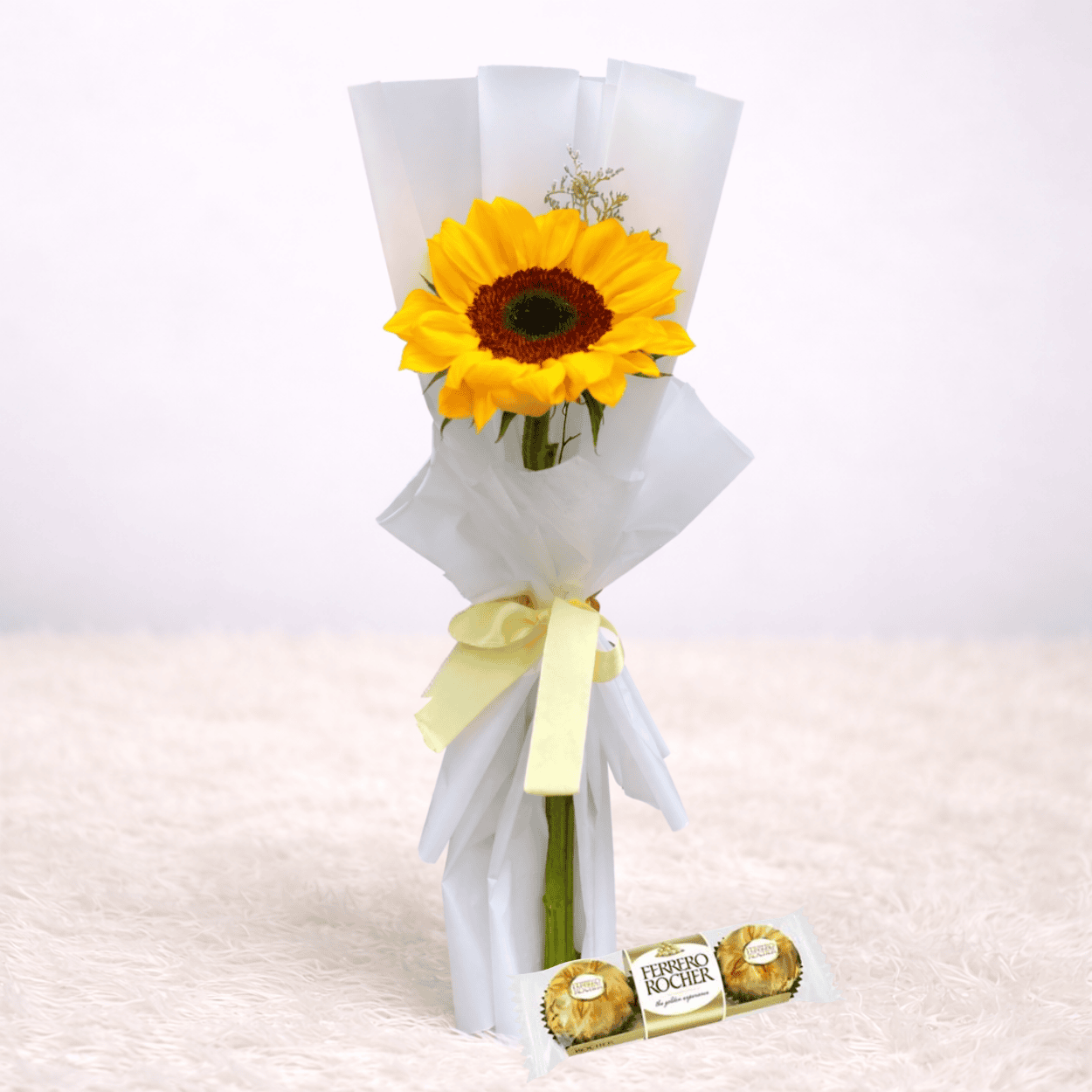 Mini ramo de 1 girasol + Chocolate
