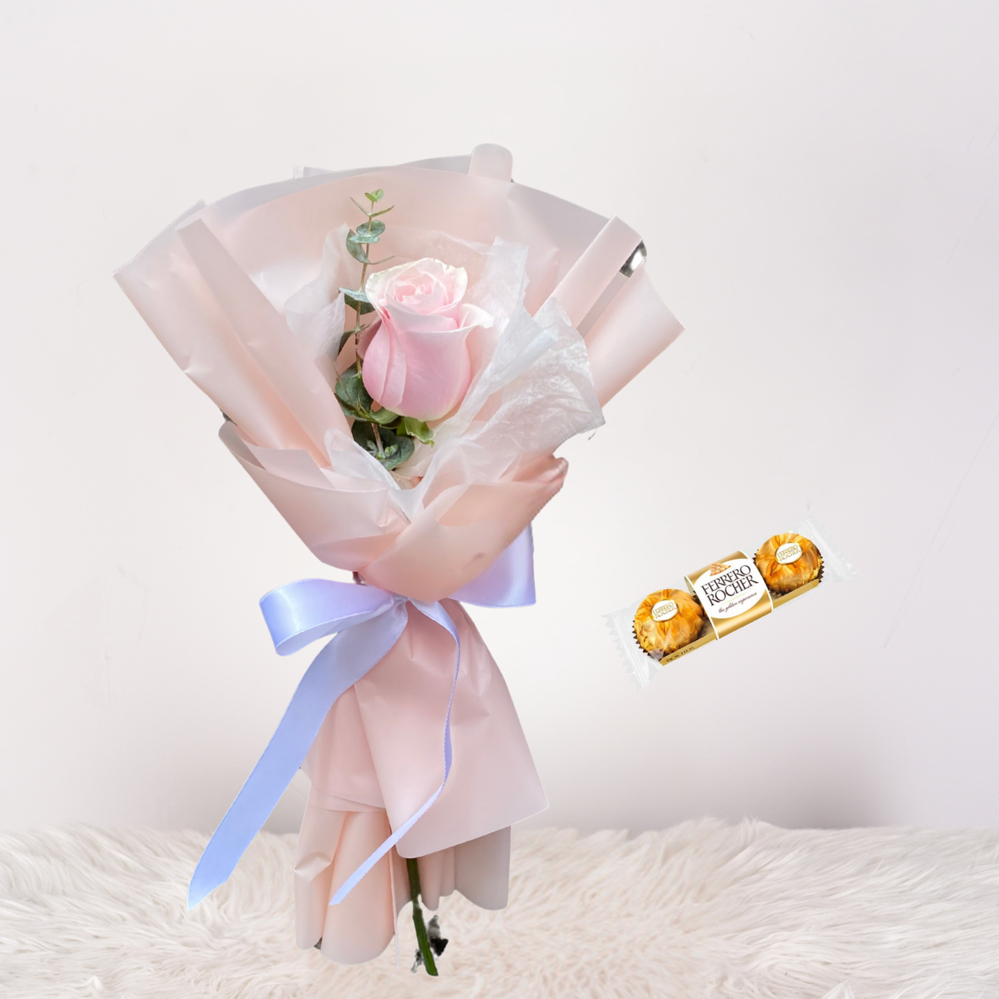 Mini ramo de 1 rosa + Chocolate