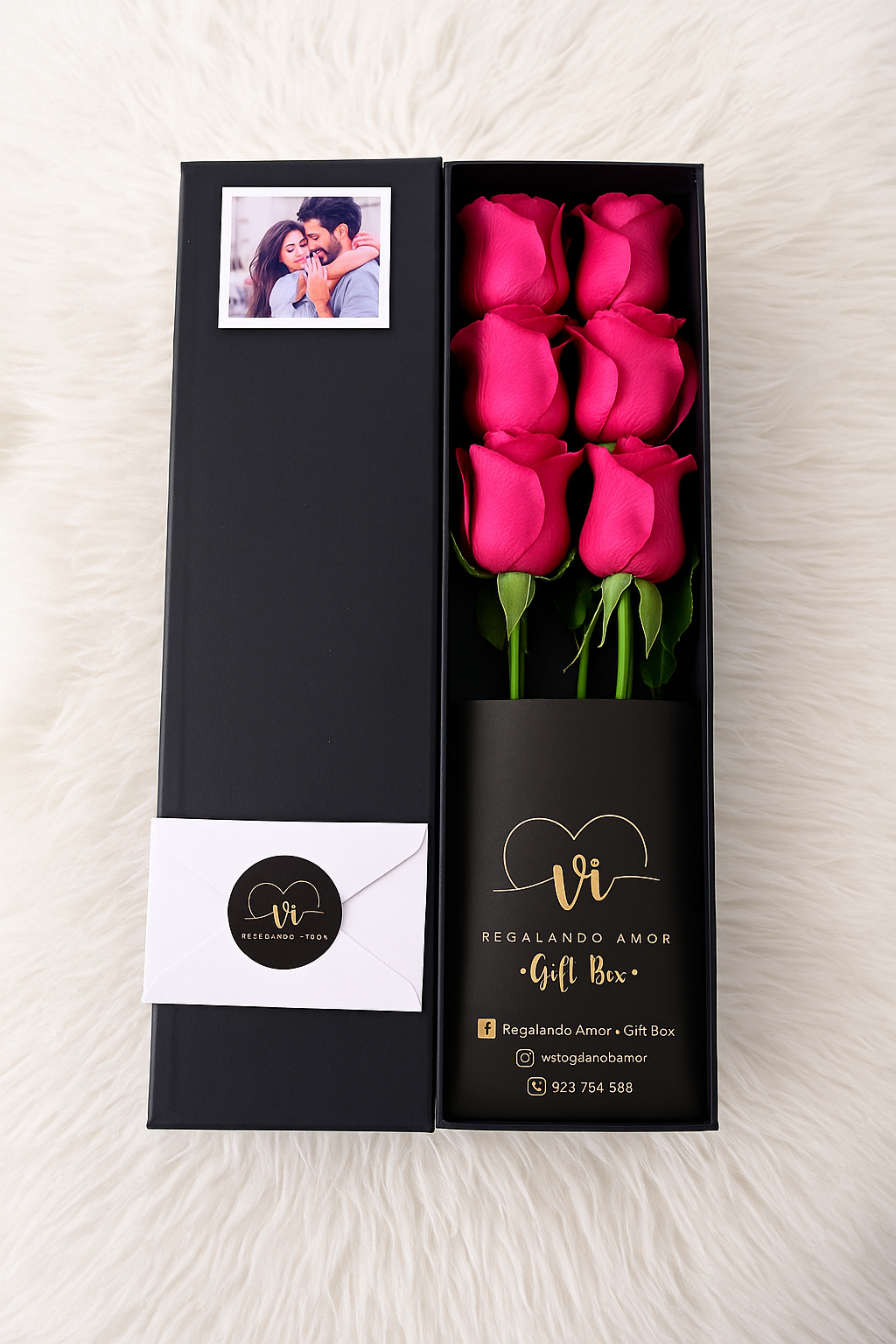 Box Luxury Rosas Fucsia