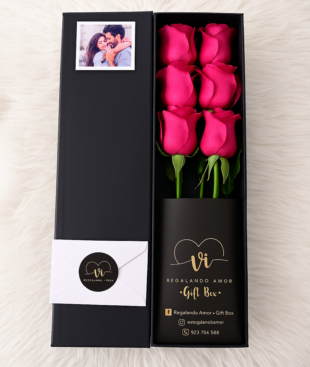 Box Luxury Rosas Fucsia
