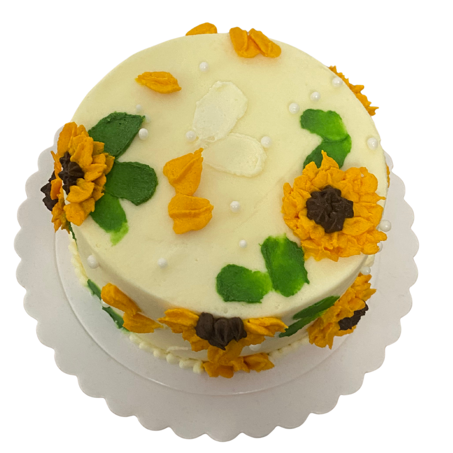 Mini torta flores amarillas - Torta de chocolate