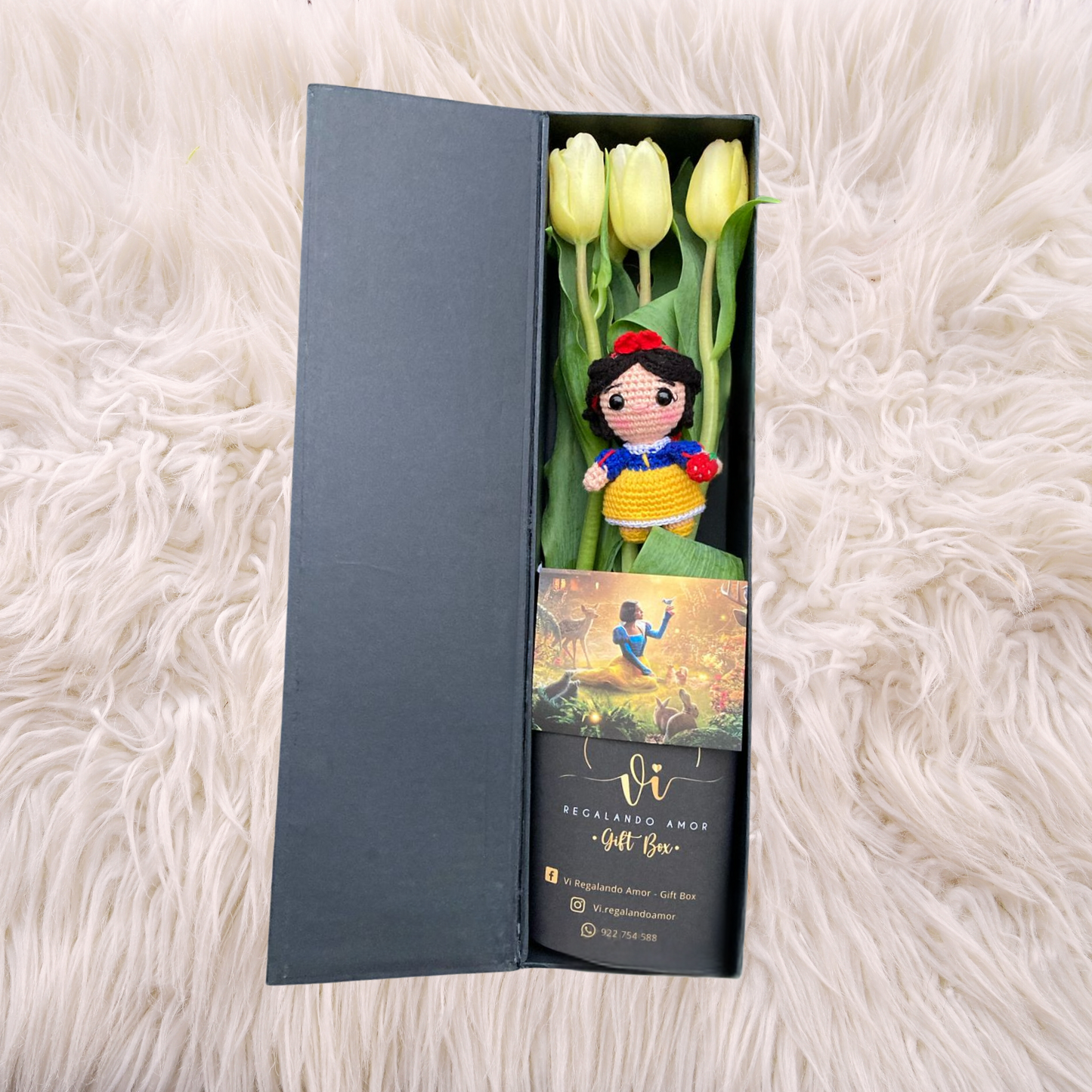 Box Luxury Tulipanes + Mini Blanca Nieves👑