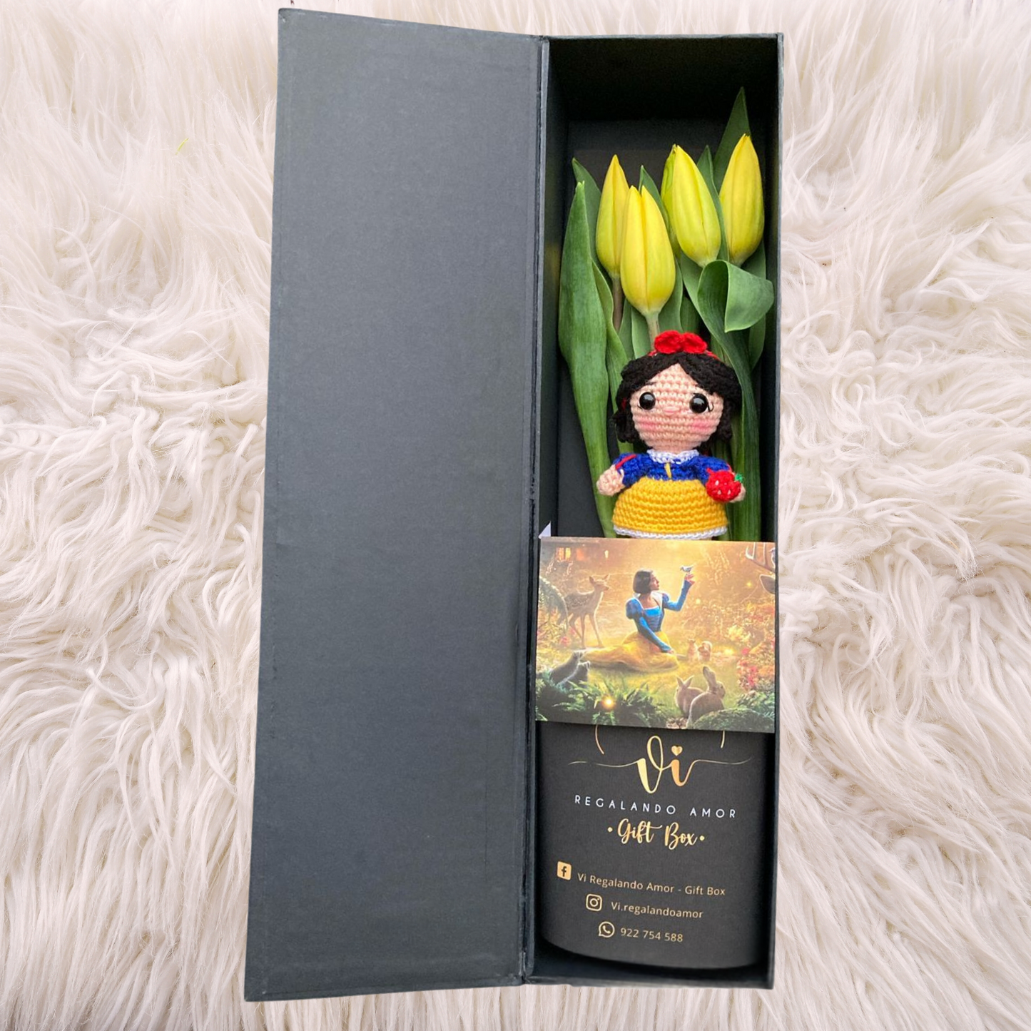 Box Luxury Tulipanes + Mini Blanca Nieves👑