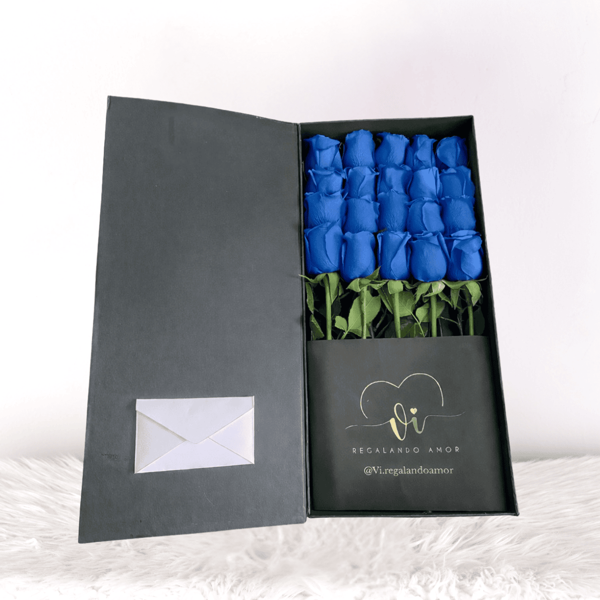Box Imperial de 20 Rosas Azules