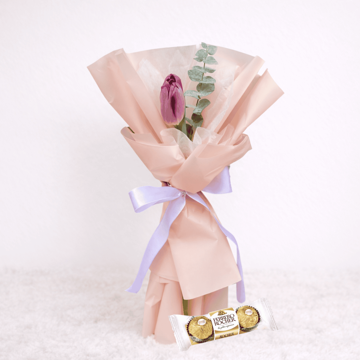 Mini ramo de 1 tulipan + Chocolate