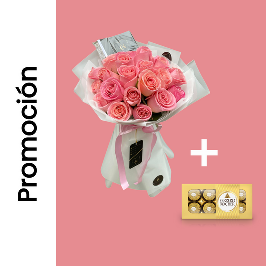 Ramo de 24 Rosas + Ferrero Rocher (8 unidades)