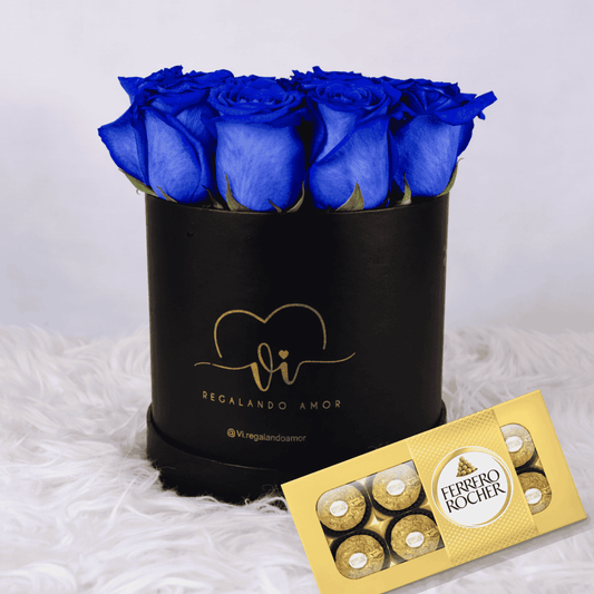 Box Dual Box Clasico Rosas Azules + Ferrero