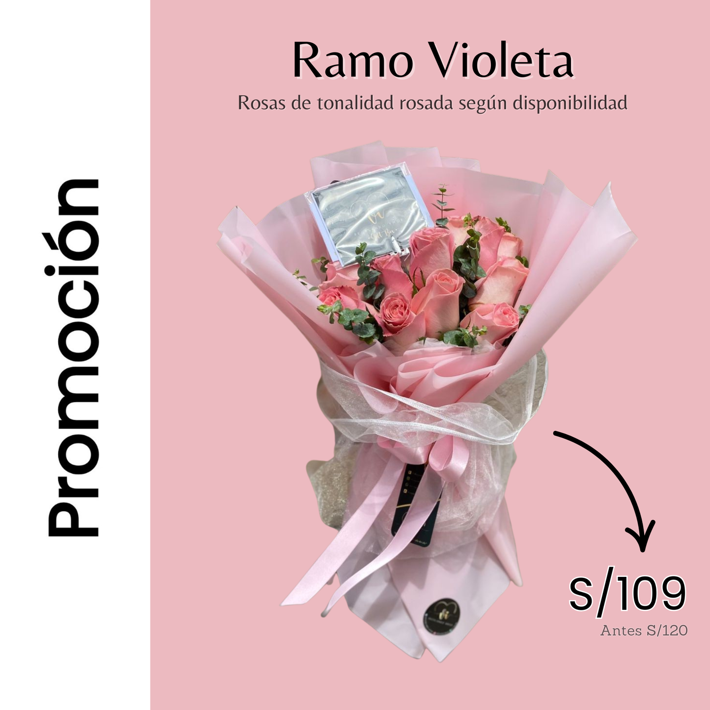 Ramo violeta - Rosas rosadas