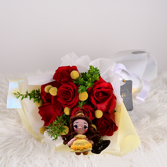 Ramo Bella – Rosa Eterna + Amigurumi