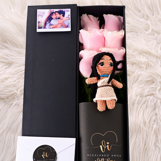 Box Luxury Rosas Pink Mundial + Pocahontas