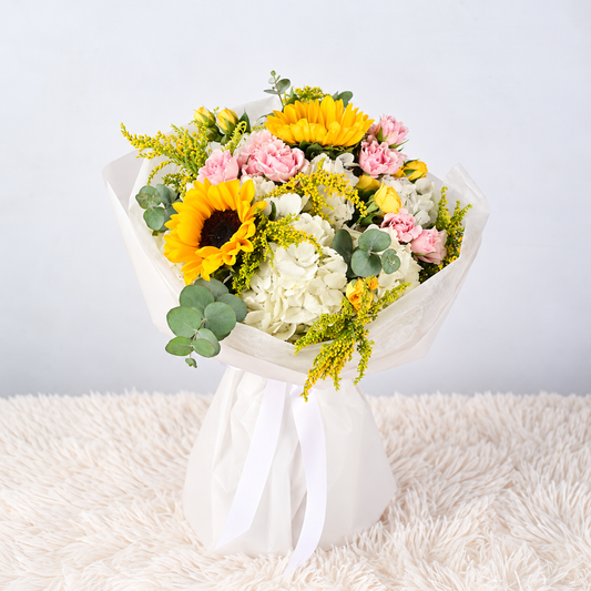Ramo Gea - Hortensia y Girasol
