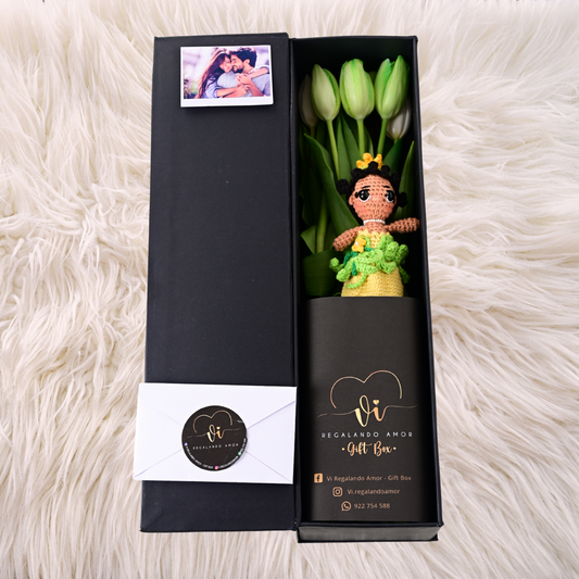 Box Luxury Tulipanes Verdes + Tiana