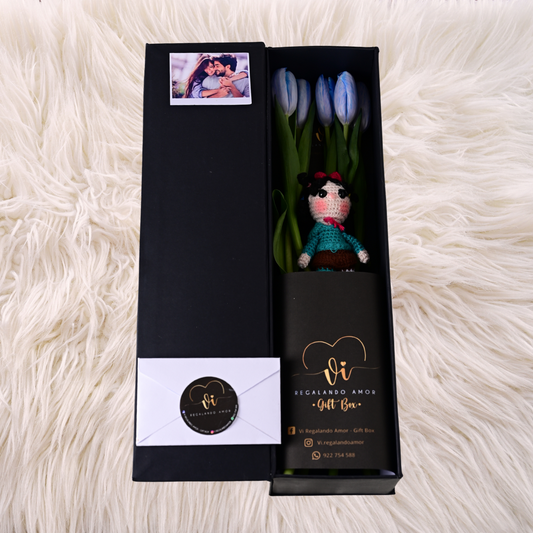 Box Luxury Tulipanes Celestes + Vanellope