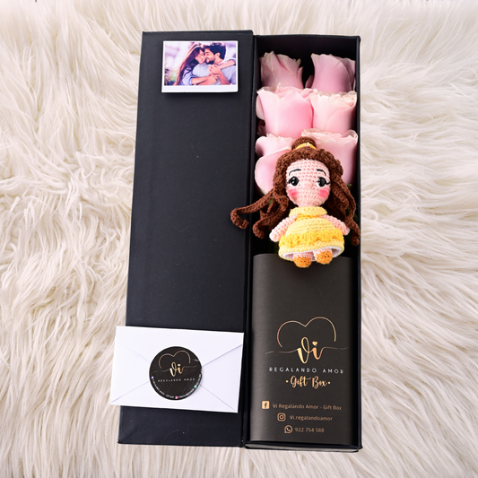 Box Luxury Rosas Pink Mundial + Bella