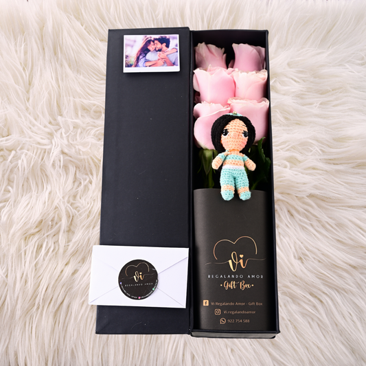 Box Luxury Rosas Pink Mundial + Jasmín