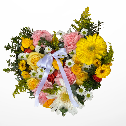 Corazón Primaveral – Flores Amarillas