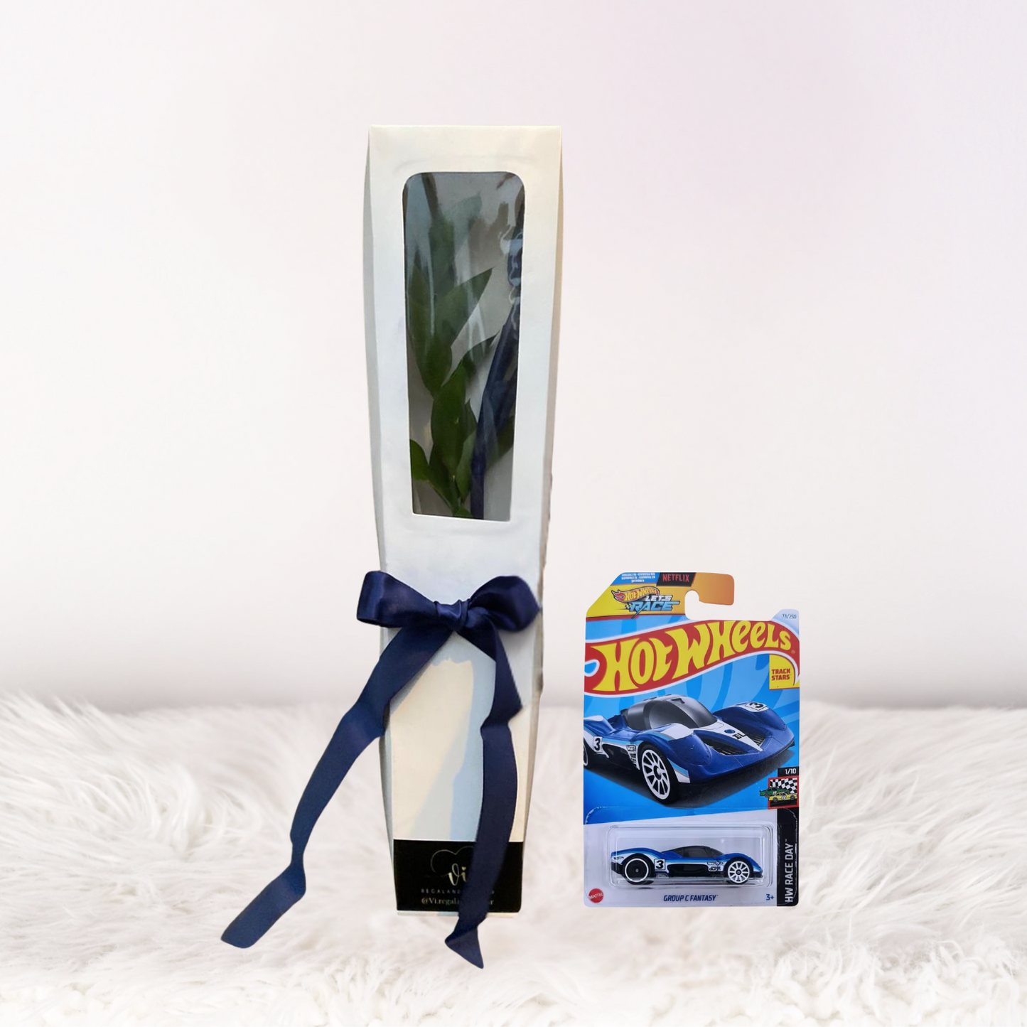 Caja de 1 Tulipán Azul + Carrito HotWheels