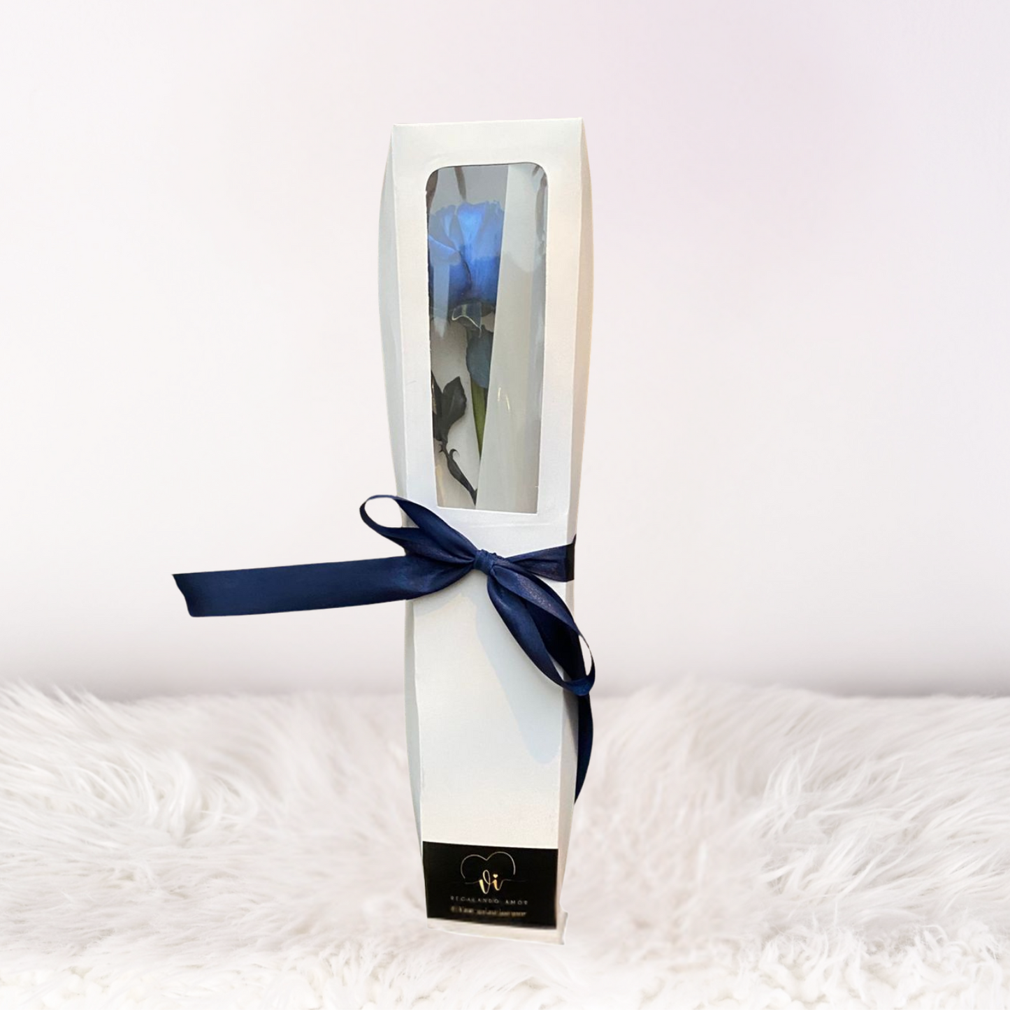 caja de 1 rosa azul
