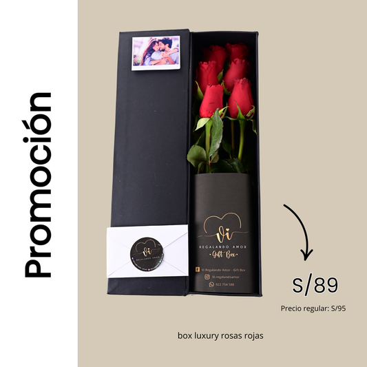 Box luxury rosas rojas