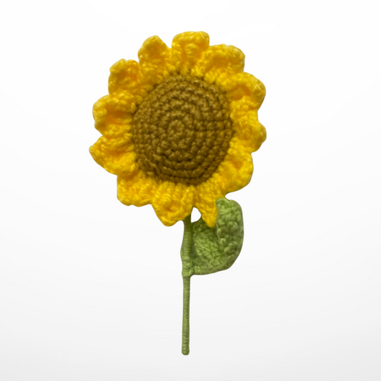 Girasol tejido en lana - Flores amarillas