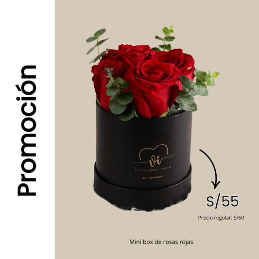 Mini box de rosas rojas