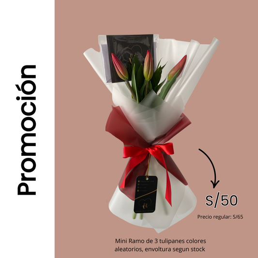 Mini ramo de 3 tulipanes - Promo